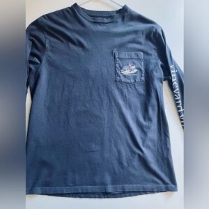 Vineyard Vines Ski Race Whale Navy Blue Long Sleeve Shirt